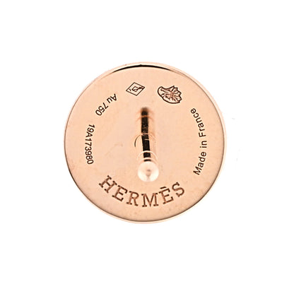 Hermes 18K Rose Gold TPM Ex-Libris Stud Earrings 4 of 5