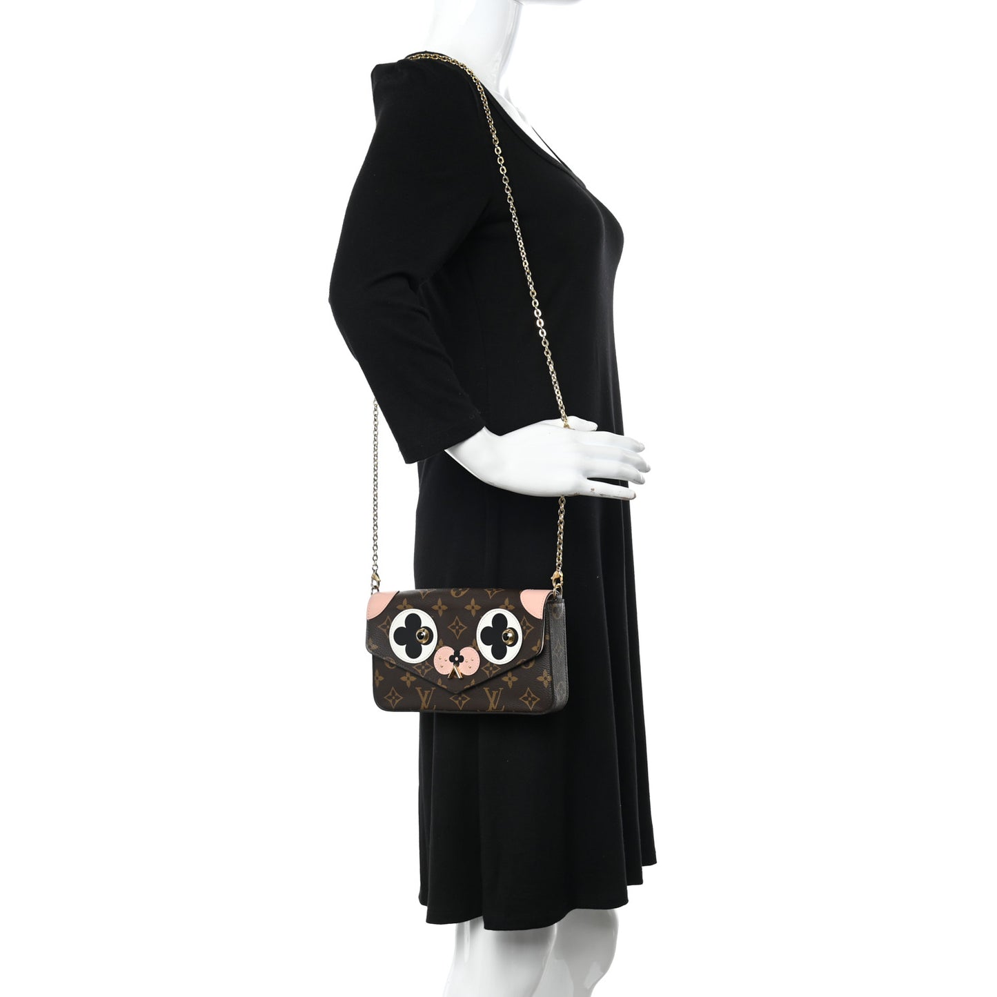 Monogram Valentine Dog Pochette Felicie Chain Wallet