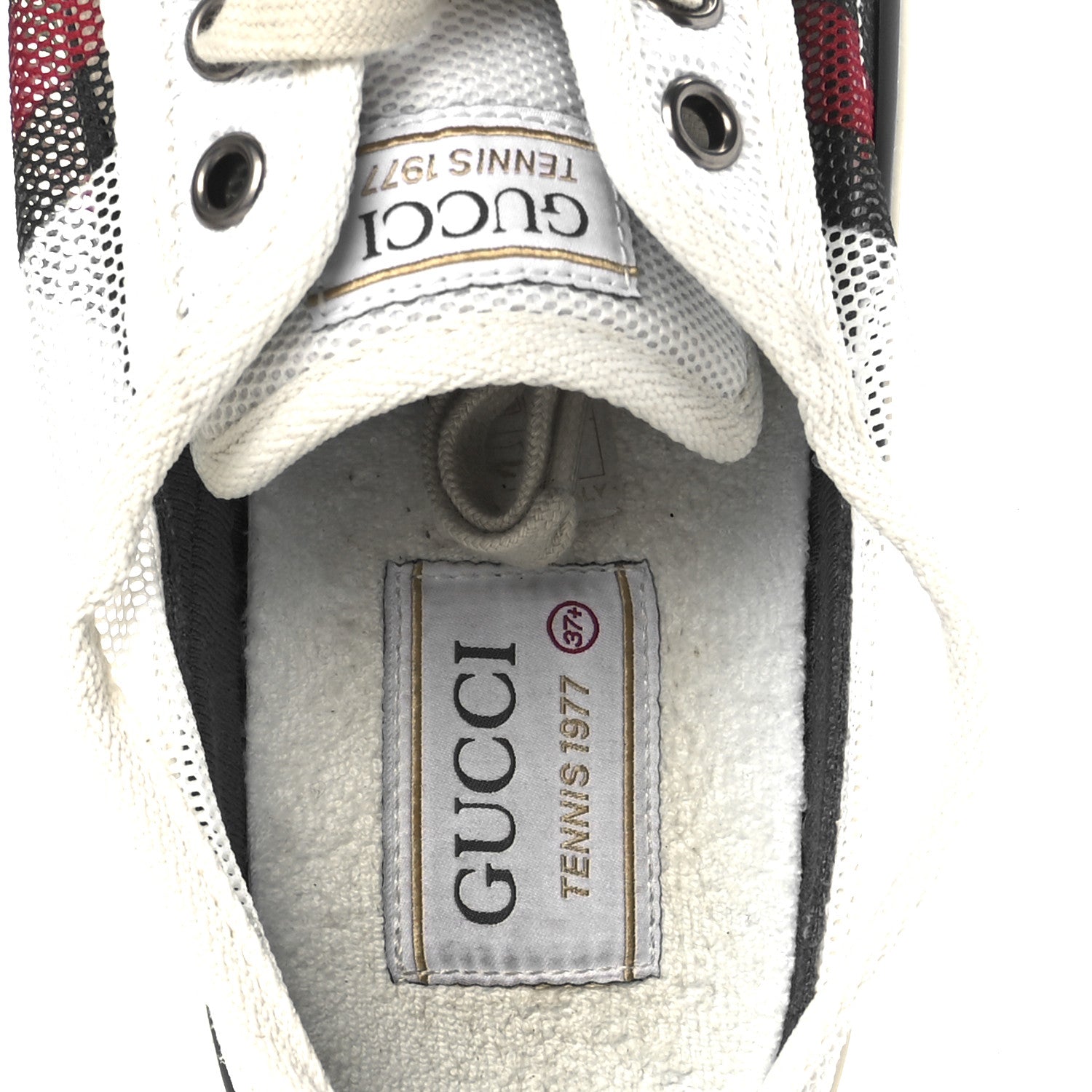 Gucci Mesh Web Womens 1977 Tennis Sneakers 37.5 Great White Mystic White 7 of 8