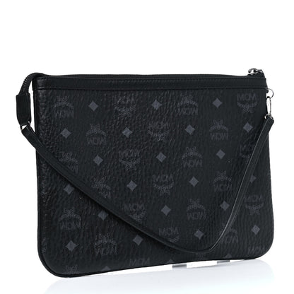 MCM Visetos Liz Shopper Tote Pouch Black 2 of 4