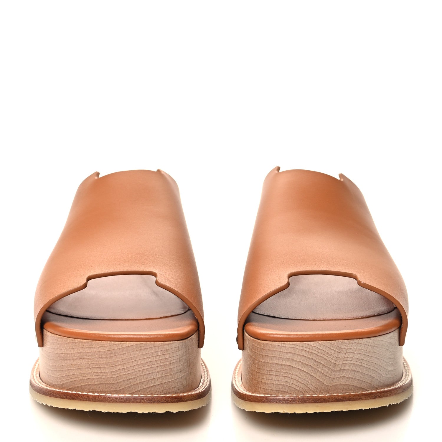 Hermes Calfskin Ellipse Mules 37 Marron Glaise 2 of 10