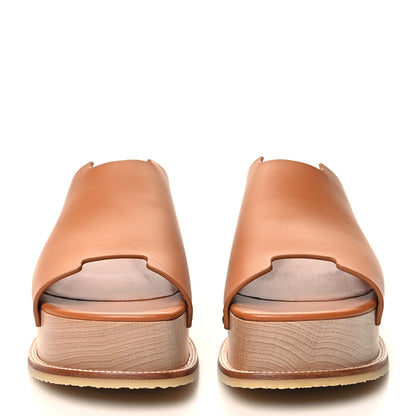 Hermes Calfskin Ellipse Mules 37 Marron Glaise 2 of 10