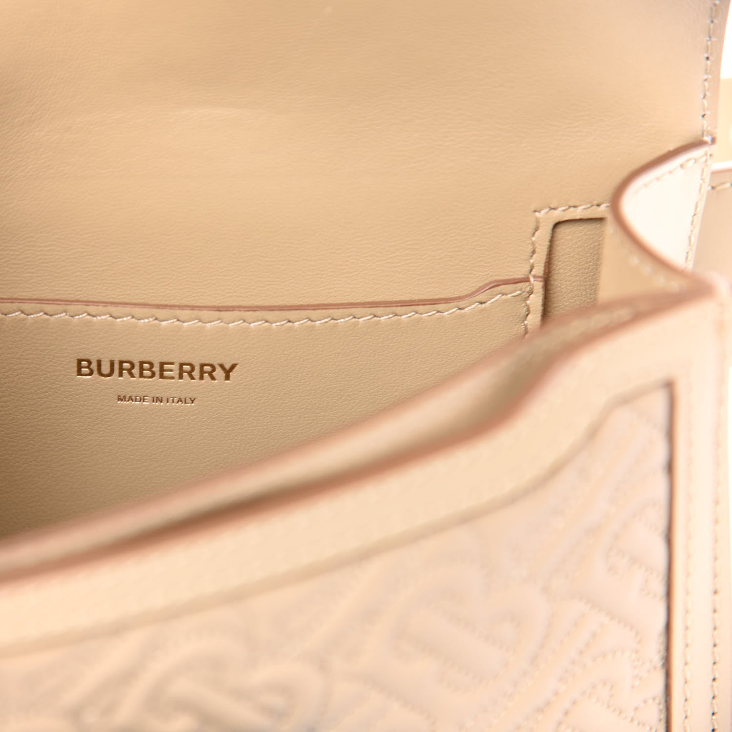 Burberry Lambskin Embossed Monogram TB Bum Bag Honey 6 of 10