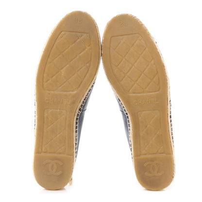 Chanel Lambskin CC Espadrilles 38 Navy Black 5 of 9
