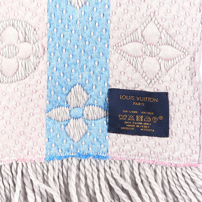 Louis Vuitton Wool Silk Logomania Scarf Pearl Grey 3 of 3