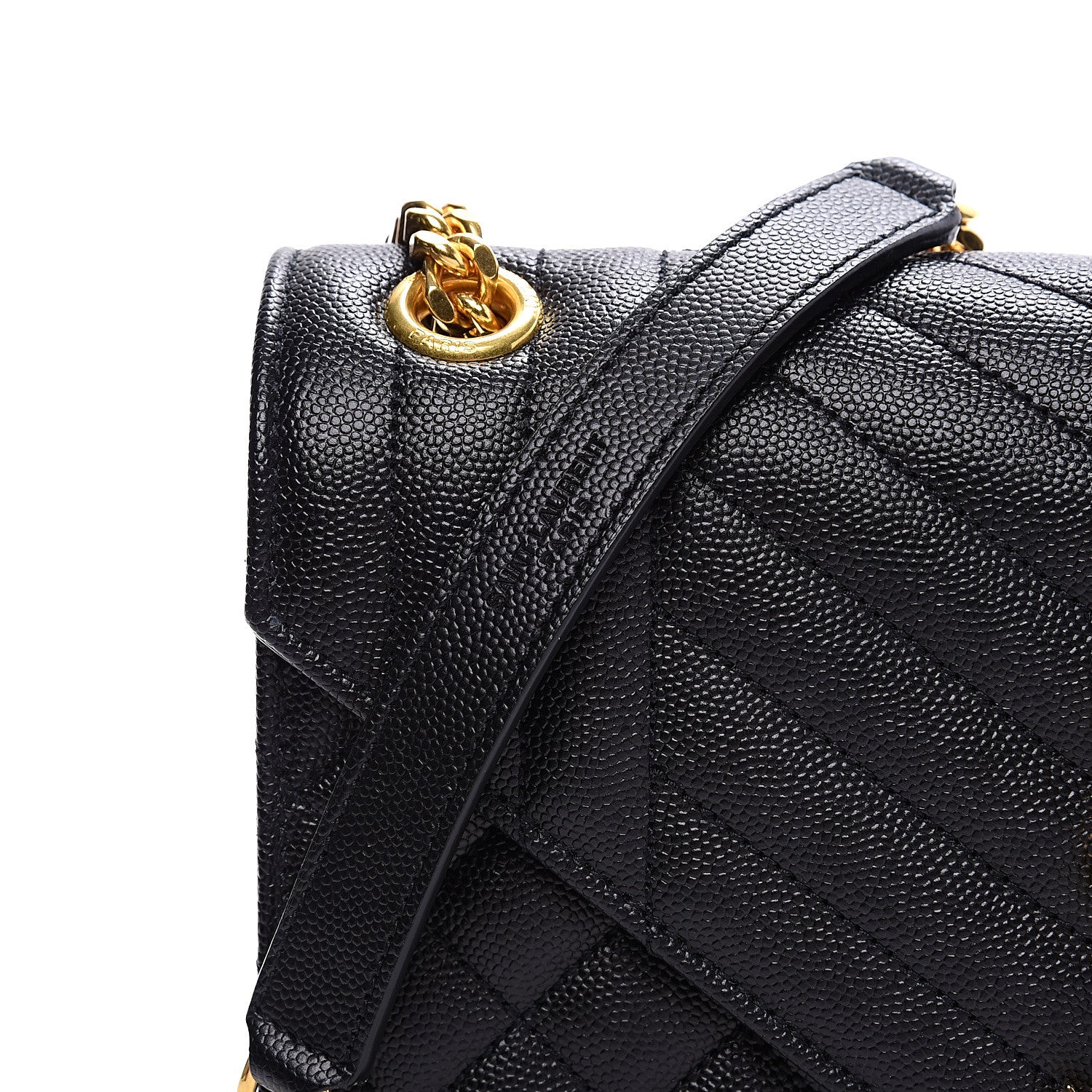 Saint Laurent Grain De Poudre Textured Mixed Matelasse Triquilt Medium Monogram Satchel Black 10 of 10