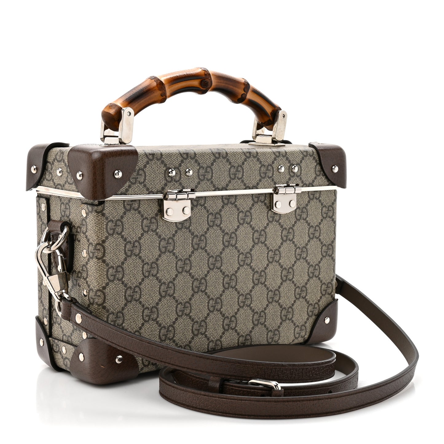 GG Supreme Monogram Globe-Trotter Beauty Case Brown