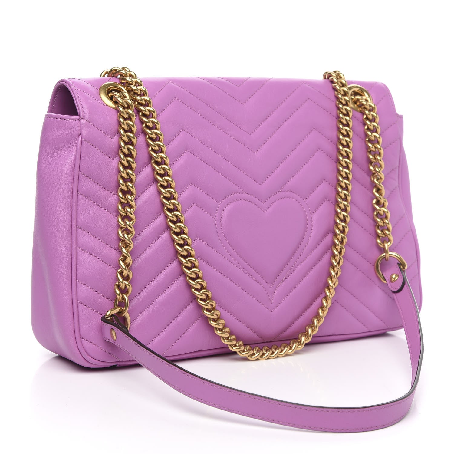 Gucci Calfskin Matelasse Medium GG Marmont Shoulder Bag Candy Mousse 3 of 13