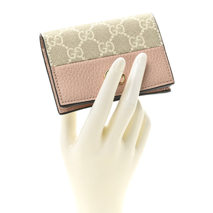Gucci Dollar Calfskin GG Supreme Monogram GG Marmont Card Case Perfect Pink Beige Mystic White 2 of 8