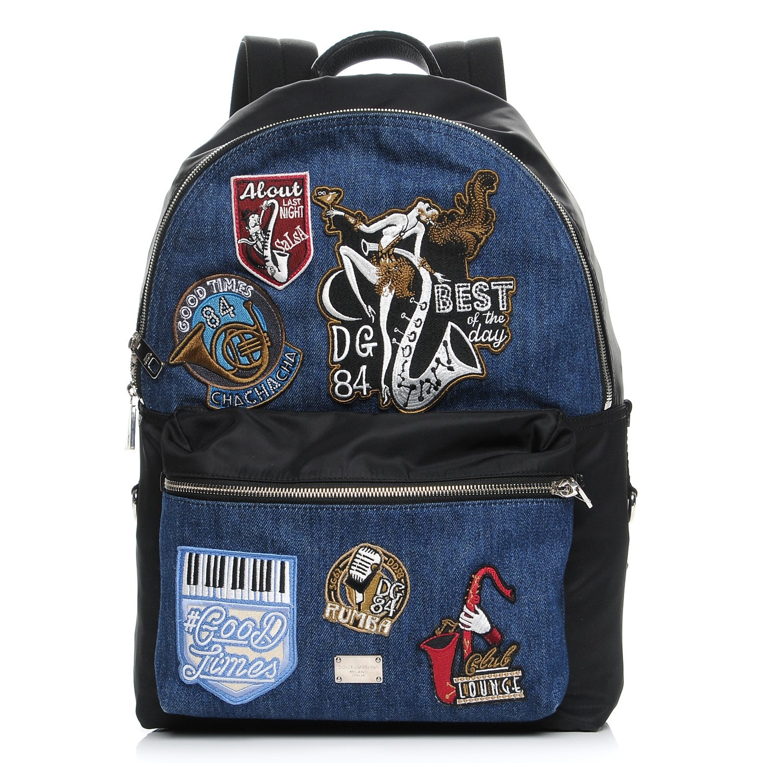 Dolce & Gabbana Denim Patched Volcano Backpack Black 1 of 7