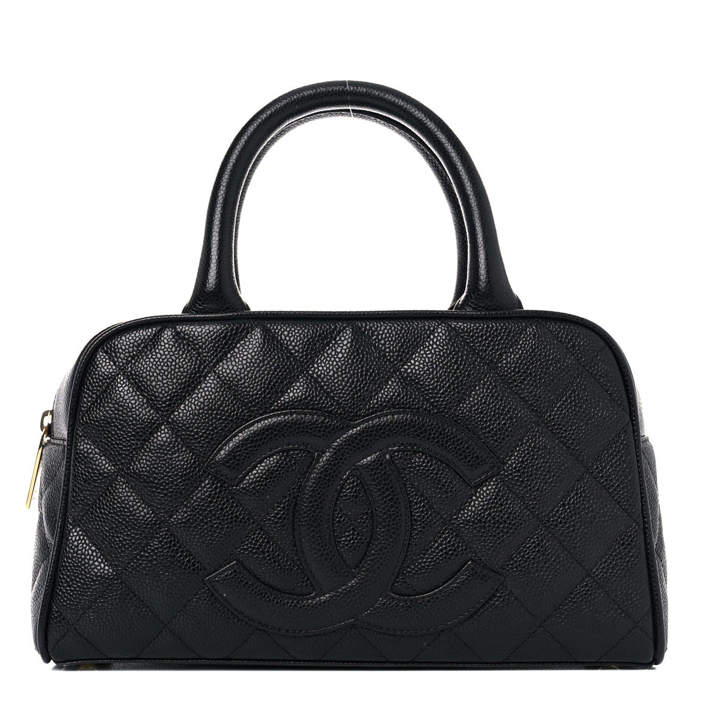 Caviar Quilted Small Bowler Black