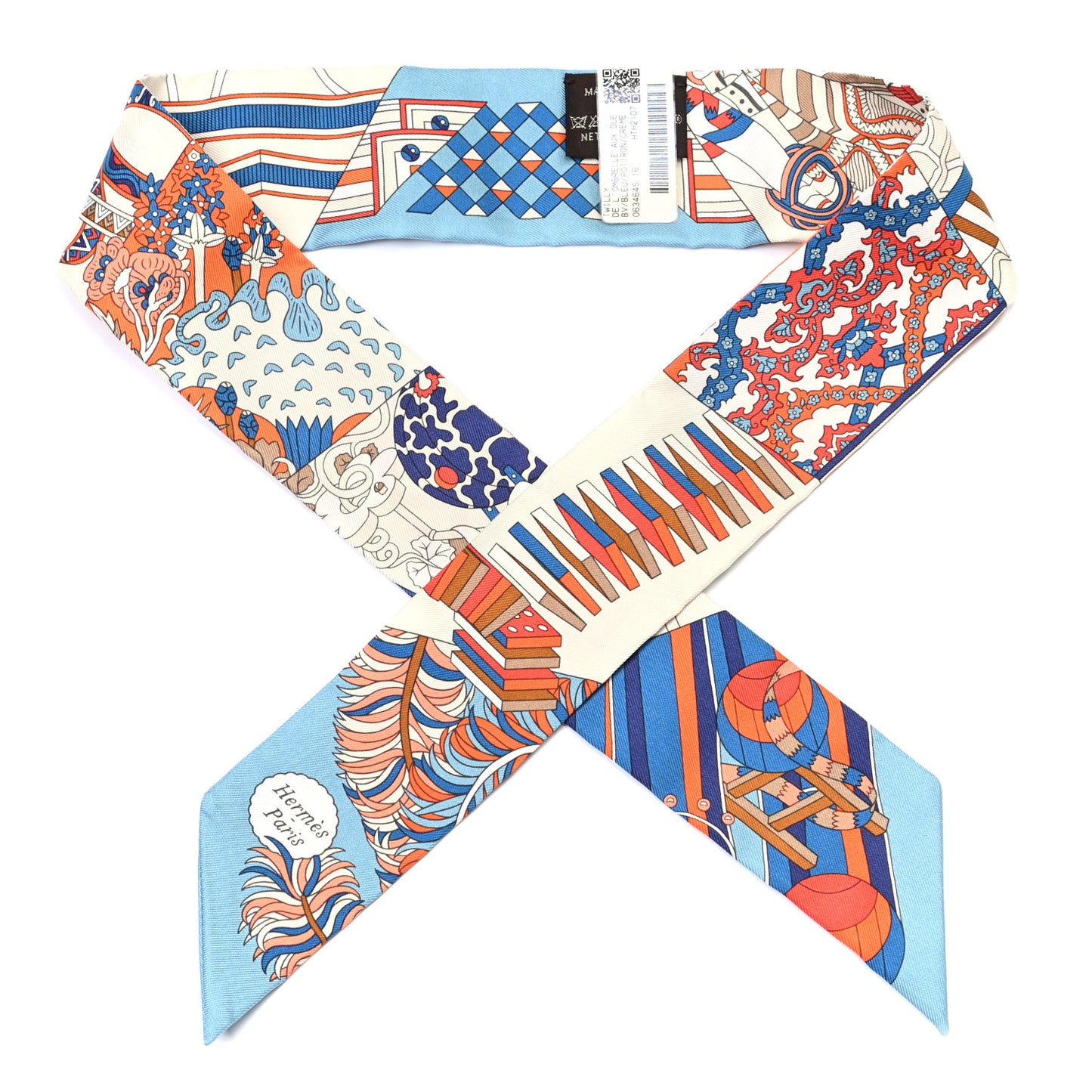 Silk De l'Ombrelle Aux Duels Twilly Bleu Potiron Creme