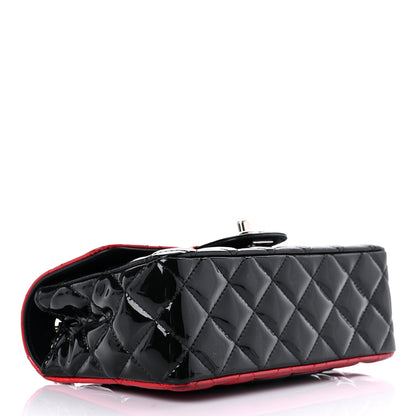 Chanel Patent Calfskin Quilted Bi-Color Mini Rectangular Flap Red Black 4 of 13