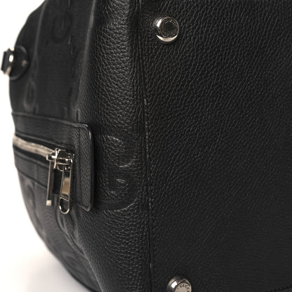 Gucci Piuma Calfskin Jumbo GG Embossed Large Duffle Bag Black 12 of 12