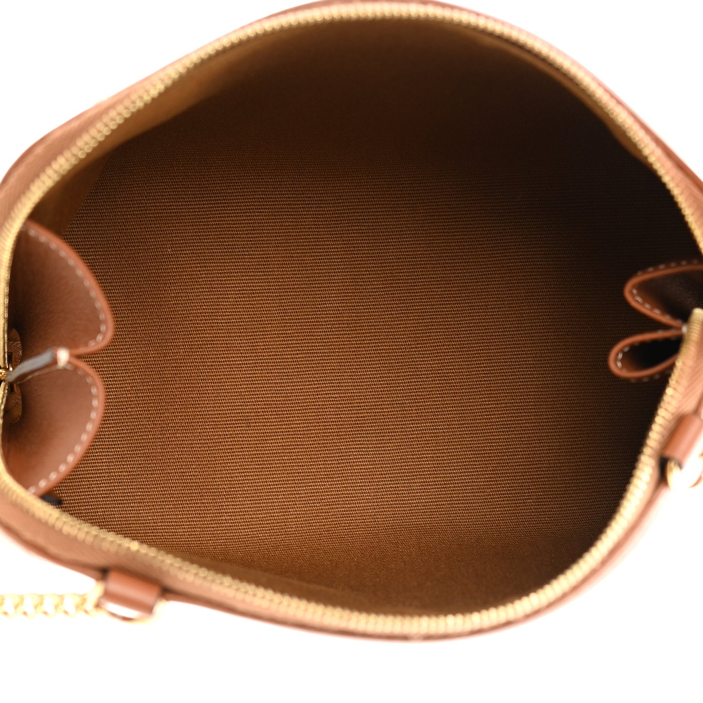 Lambskin Triomphe Canvas Clutch With Chain White Tan