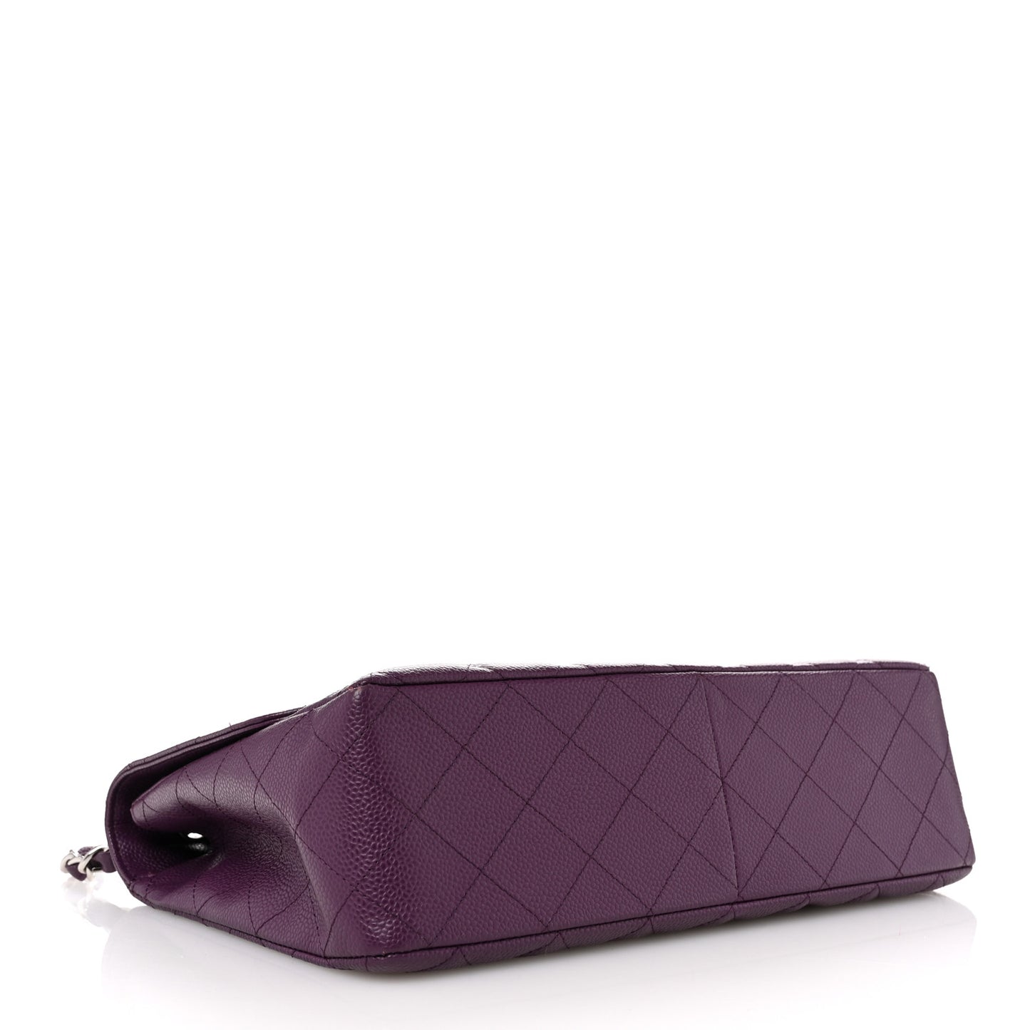 Caviar Quilted Jumbo Single Flap  Purple