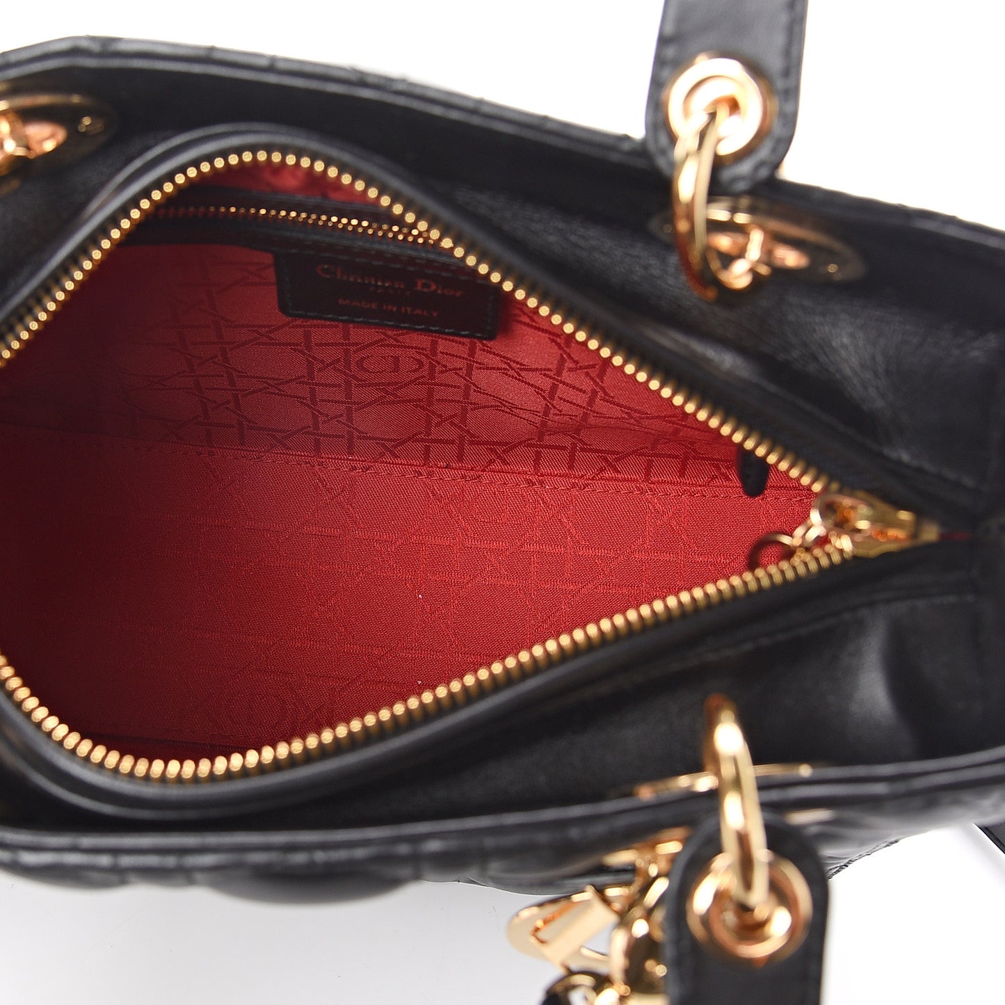 Lambskin Cannage Medium Lady Dior Black