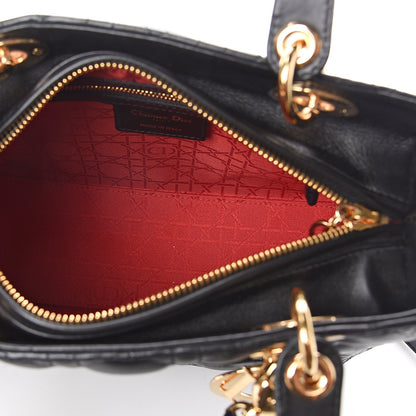 Christian Dior Lambskin Cannage Medium Lady Dior Black 4 of 8