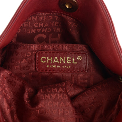 Chanel Lambskin Coco Ball Fold Over Bag Dark Red 7 of 8