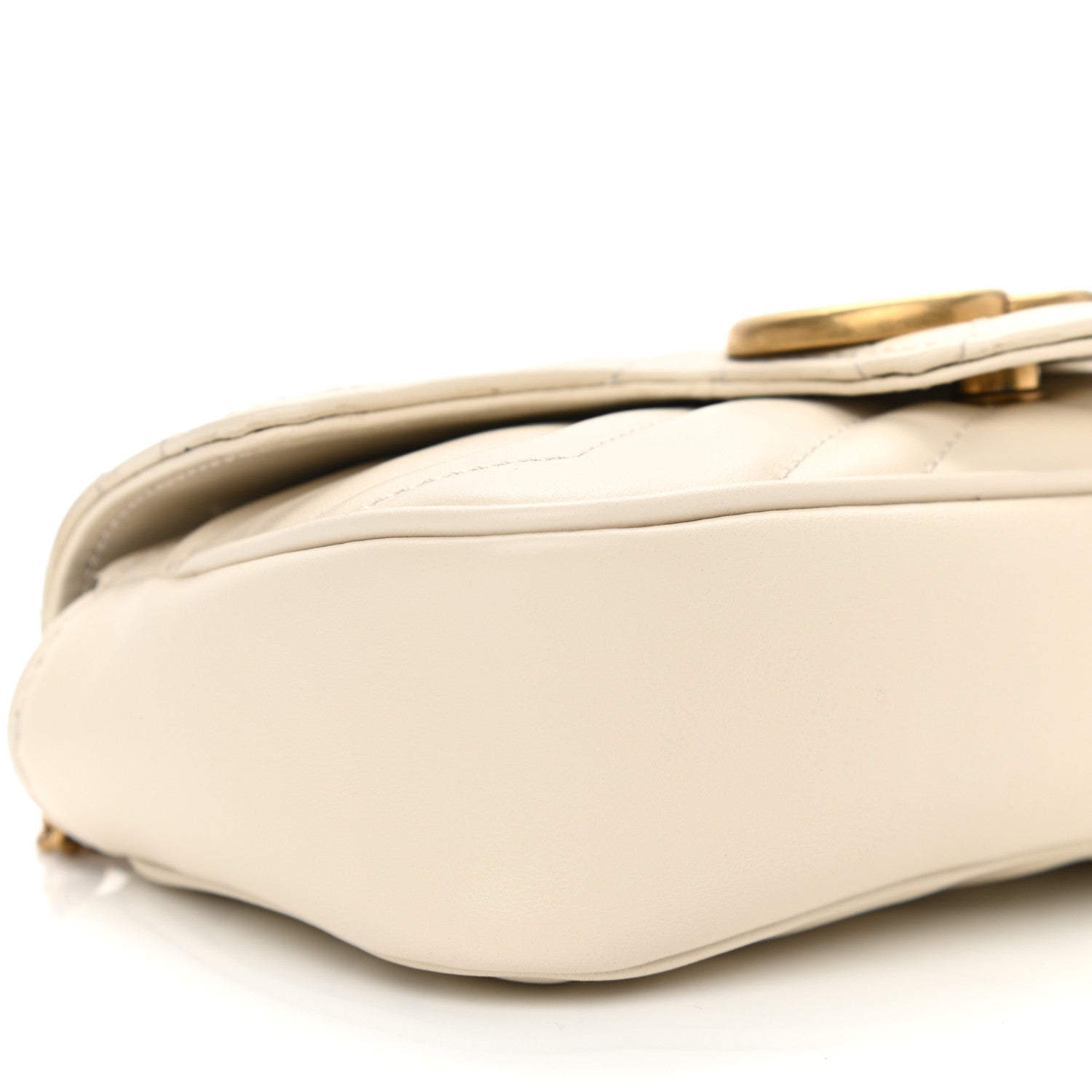 Gucci Calfskin Matelasse Super Mini GG Marmont Shoulder Bag White 9 of 10