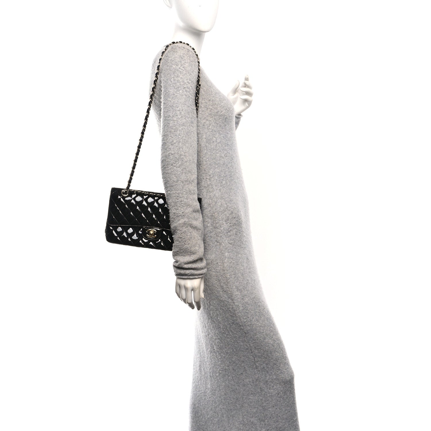 Chanel Patent Quilted Medium Double Flap Black 2 of 10