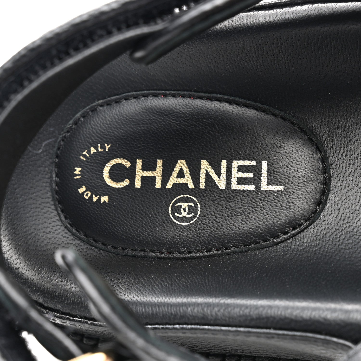 Chanel Grained Calfskin Velcro Dad Sandals 40 Black 7 of 9