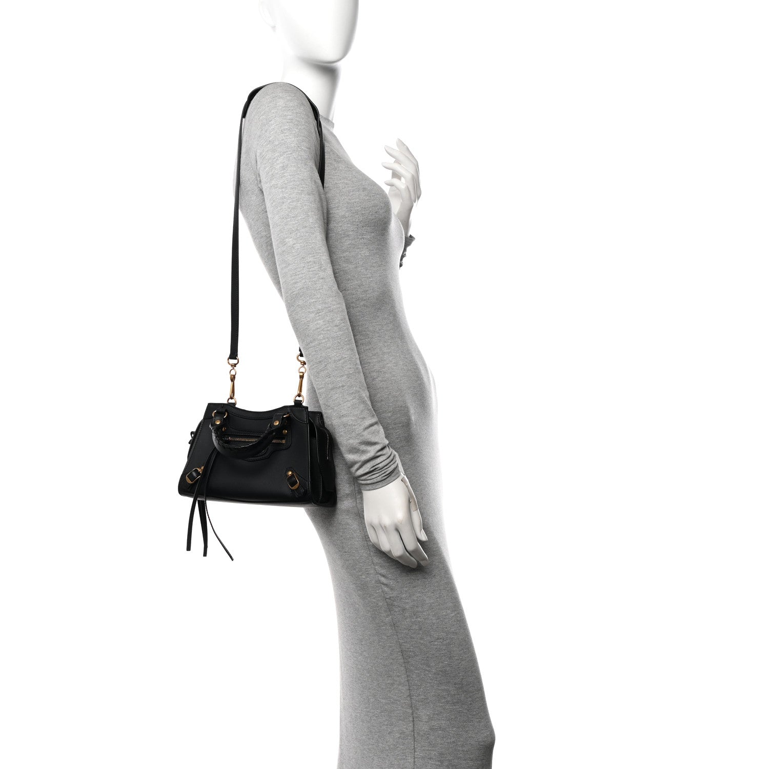 Balenciaga Smooth Calfskin Neo Classic Gold Hardware Mini City Black 2 of 12