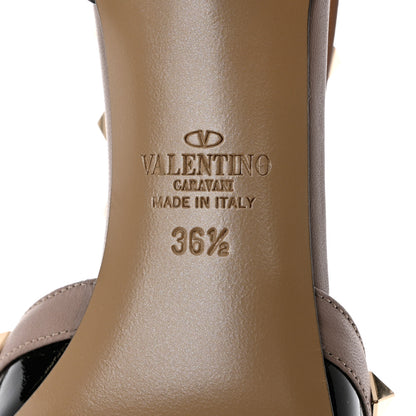 Valentino Garavani Patent Rockstud Cross Strap D'Orsay 55mm Pumps 36.5 Black Poudre 8 of 11