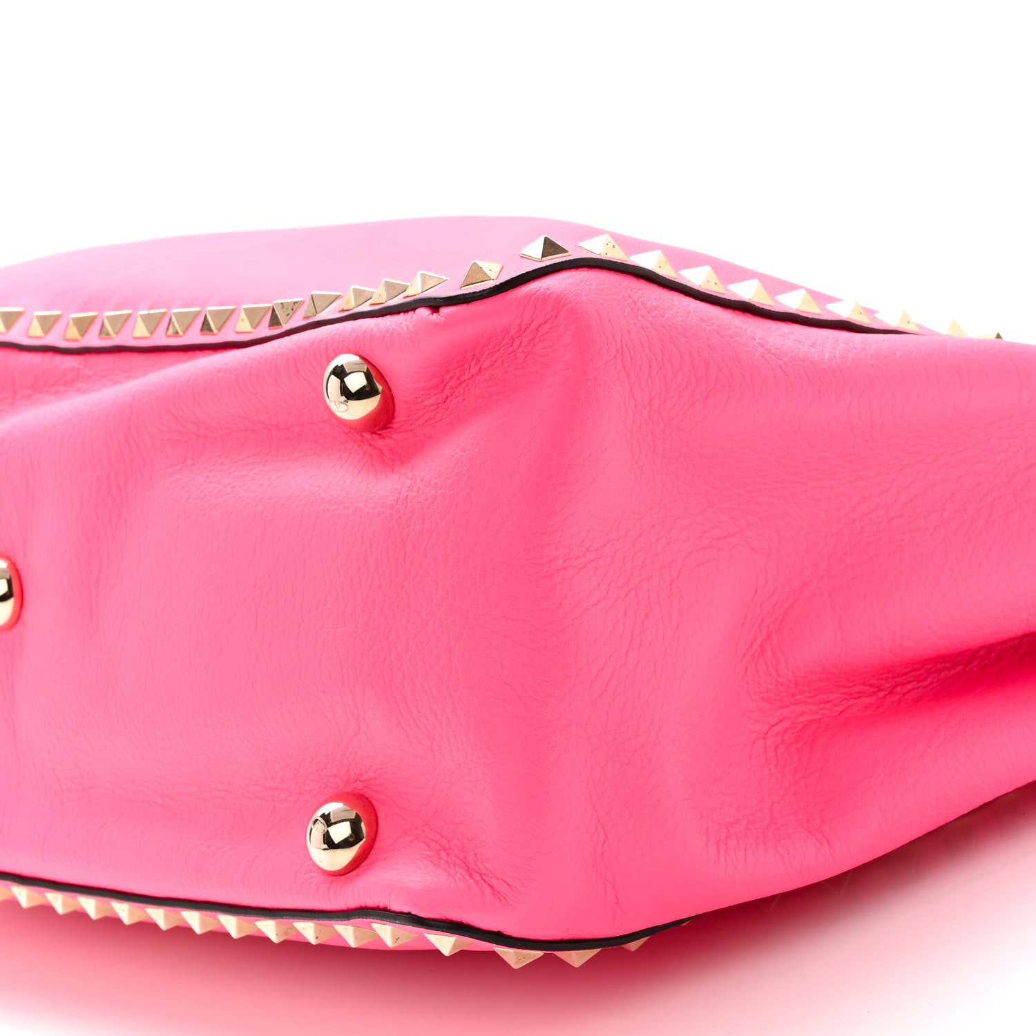 Valentino Garavani Vitello Medium Rockstud Tote Fuxia Fluo 9 of 9