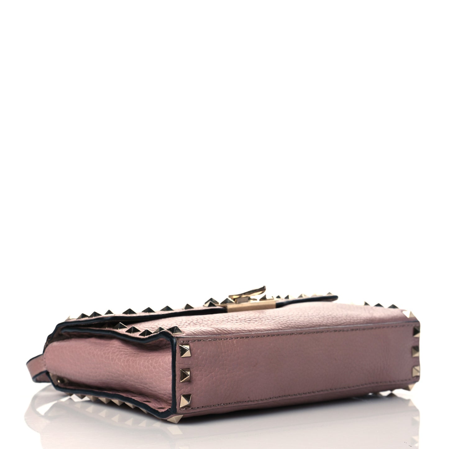 Pebbled Calfskin Medium Rockstud Flip Lock Crossbody Bag Lipstick