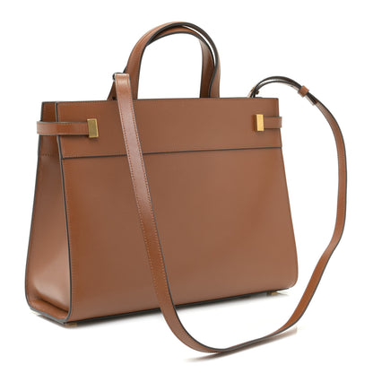 Saint Laurent Calfskin Small Manhattan Shopper Tote Brick Ebony Dark 2 of 11