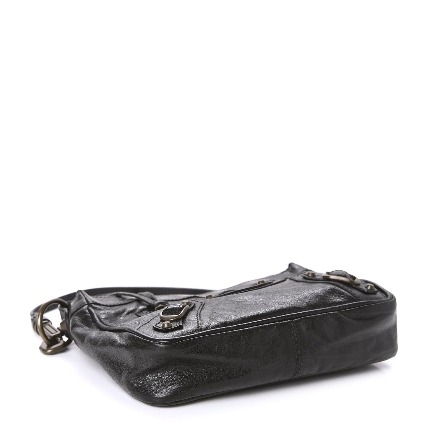 Chevre Classic Hardware Shoulder Bag Black