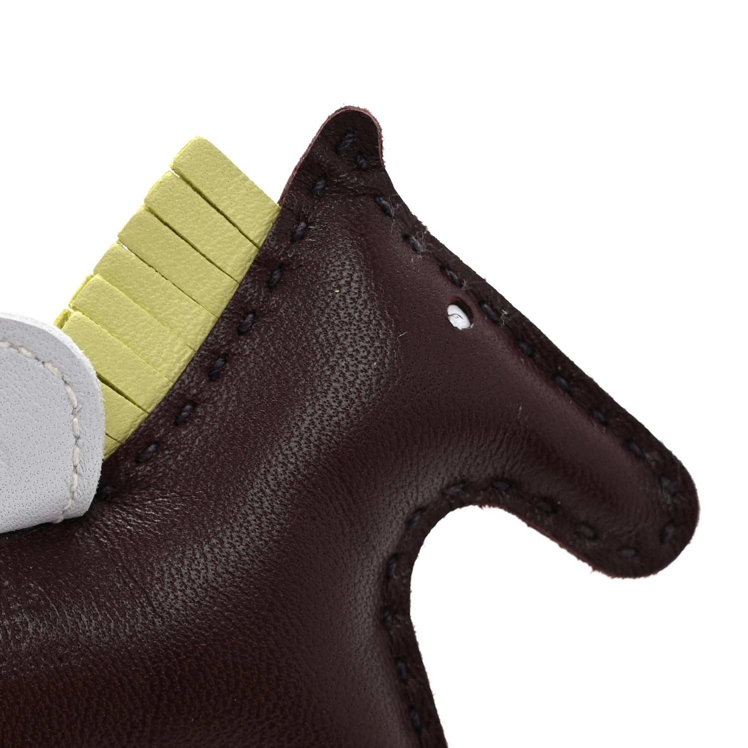 Hermes Milo Lambskin Grigri Rodeo Horse Bag Charm PM Rouge Sellier Jaune Bourgeon Bleu Brume 3 of 4