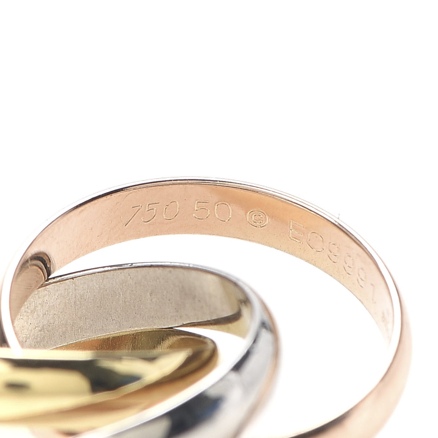 18K Pink Yellow White Gold Classic Trinity Ring 50 5.25
