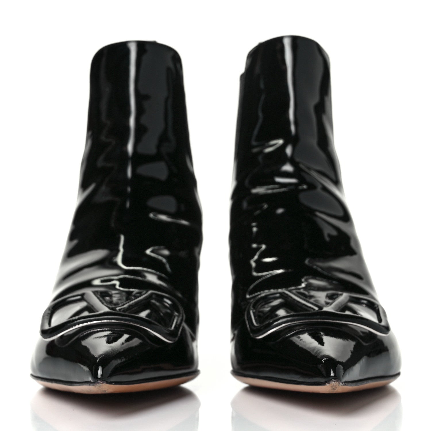 Valentino Garavani Patent VLogo Ankle Boots 37.5 Black 2 of 10