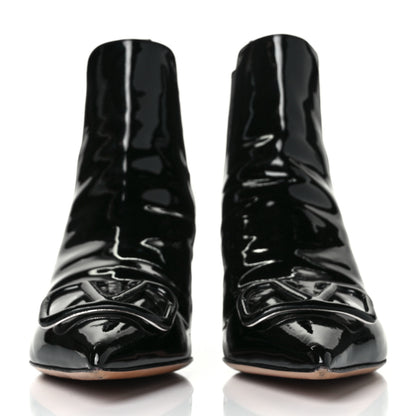 Valentino Garavani Patent VLogo Ankle Boots 37.5 Black 2 of 10