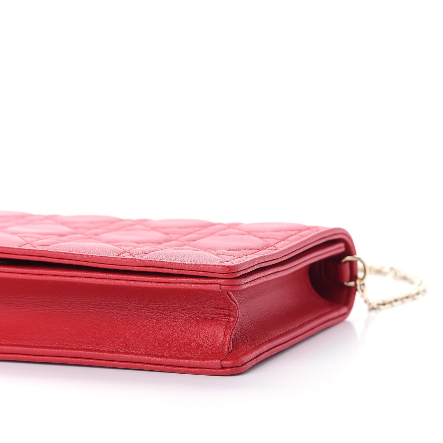 Christian Dior Lambskin Cannage Lady Dior Convertible Clutch Red 10 of 10