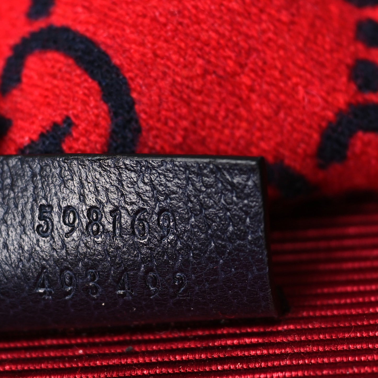 Covered Wool Textured Dollar Calfskin GG Monogram Large Tote Bag Blue Red