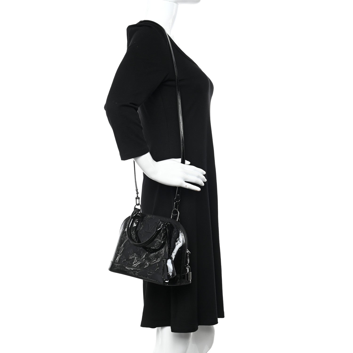 Louis Vuitton Vernis Alma BB Noir Magnetique 2 of 9