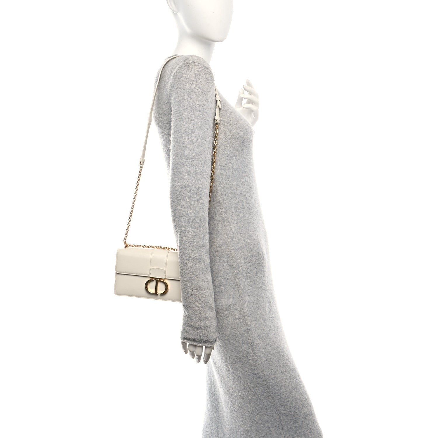 Christian Dior Calfskin 30 Montaigne East West Chain Flap Bag Off White 2 of 14