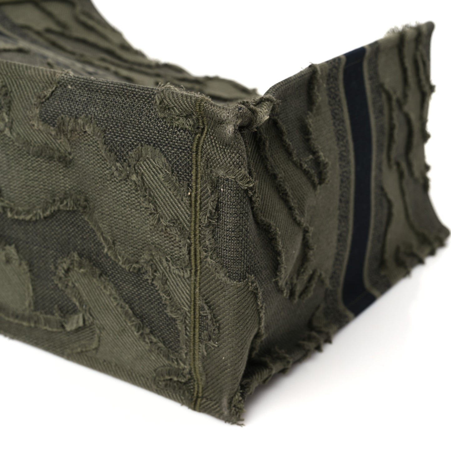 Canvas Embroidered Camouflage Book Tote Green