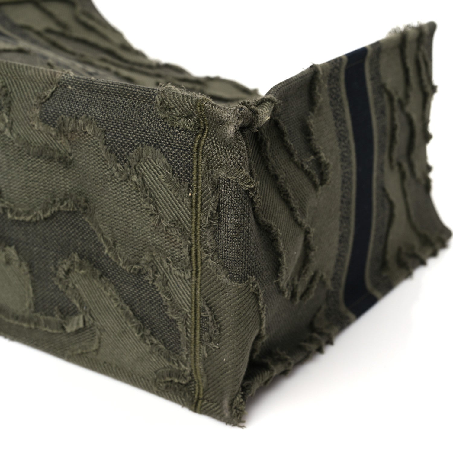 Christian Dior Canvas Embroidered Camouflage Book Tote Green 9 of 10
