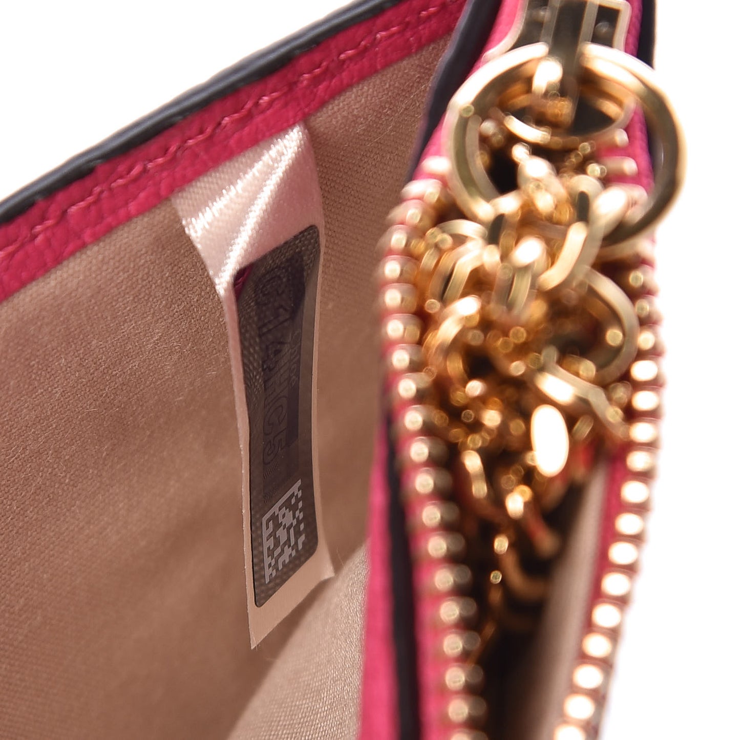 Grained Calfskin Drew Card Holder Fuchsia Rose