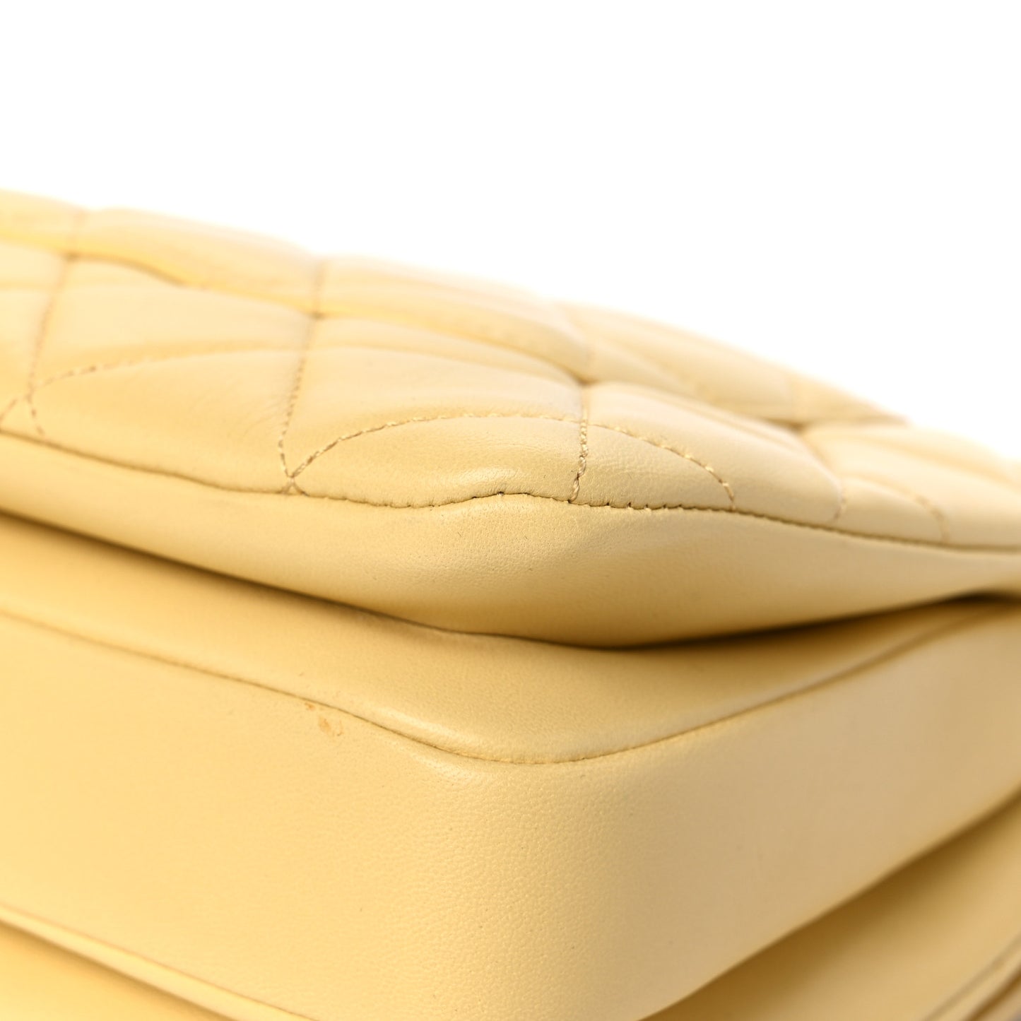 Lambskin Quilted Small Trendy CC Flap Dual Handle Bag Yellow