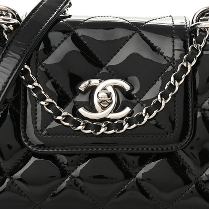 Chanel Patent Quilted Coco Shine Small Accordion Flap Black 8 of 10