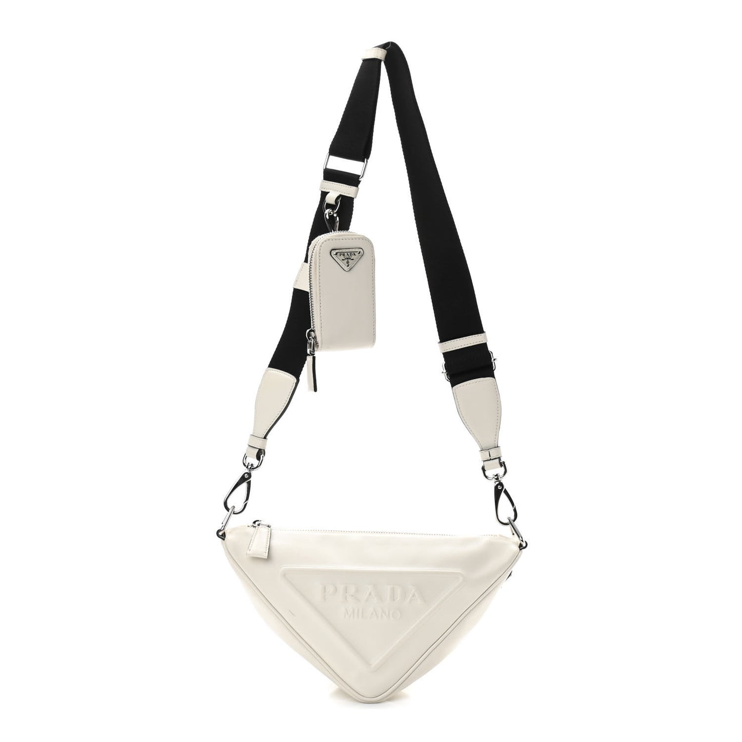 Grace Lux Triangle Shoulder Bag White