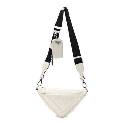 Prada Grace Lux Triangle Shoulder Bag White 1 of 11