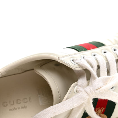 Gucci Calfskin Ayers Bee Embroidered Womens Ace Sneakers 36 White Green 10 of 14