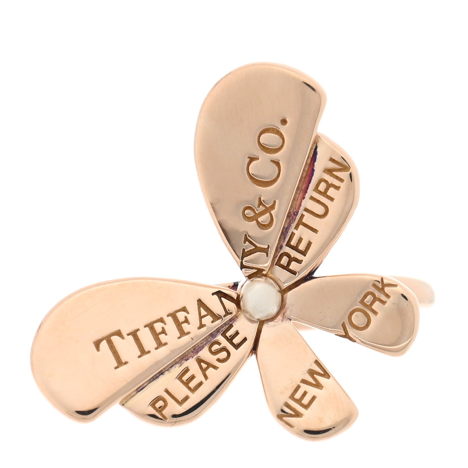 Tiffany 18K Rose Gold Sterling Silver Return to Tiffany Love Bugs Butterfly Ring 49 5 1 of 5