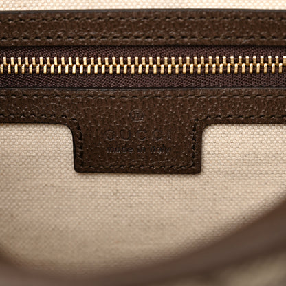 Gucci GG Supreme Monogram Textured Dollar Calfskin Web Studded Mini Ophidia Flap Shoulder Bag  Beige Ebony New Acero 5 of 9